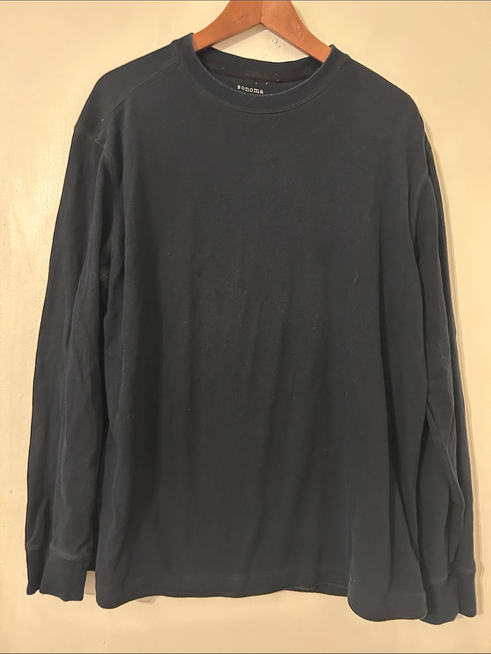 Sonoma Men's Long-Sleeve Crewneck Shirt - Black